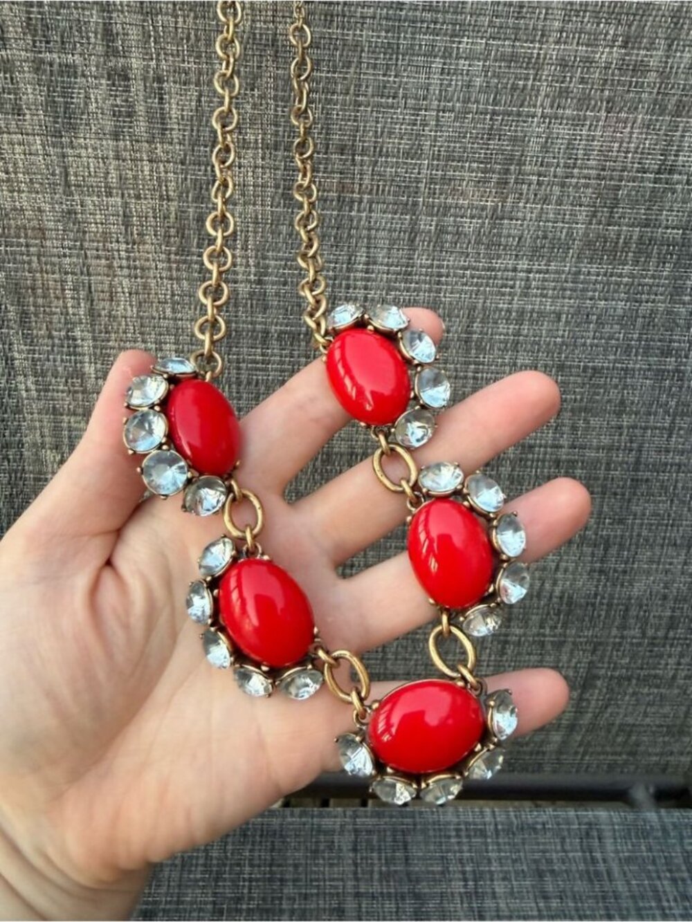 Stella & Dot Vintage Lucite Rhinestone Statement Necklace